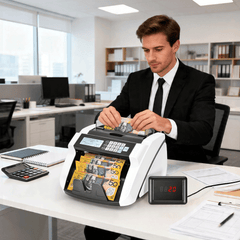 Money Counter Multifunctional Cash Counting Machine 1000 Bill/Min Dual Display With UV/MG/IR/MT/DD Counterfeit Bill Detector Multicurrency Support