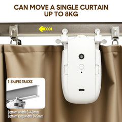 3-in-1 Intelligent Automatic Curtain Opener Rechargeable Battery Operated Curtain Robot Smart Control Via App with Timer Fit for Roman Rod T/U-shaped Track