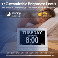 Artiss 7" Smart Digital Clock Calendar HD IPS Touchscreen Weather Photo Frame