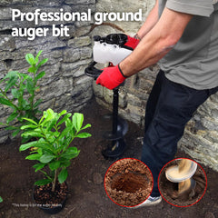 Giantz Post Hole Digger Auger Drill Bit 200mm with 80cm Extension Shaft Black