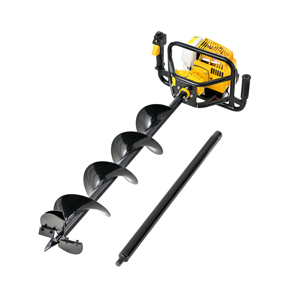 Giantz Post Hole Digger 200mm Petrol Drill Auger Extension Bits