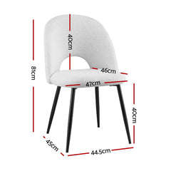 1 Set of 4 Artiss Dining Chair Boucle Sherpa