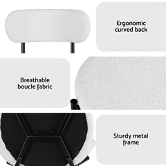 Artiss Dining Chairs Set of 2 Sherpa Boucle White