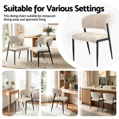 Artiss Dining Chairs Set of 2 Linen Fabric Soft Upholstered Chairs Beige