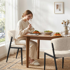 Artiss Dining Chairs Set of 2 Linen Fabric Soft Upholstered Chairs Beige