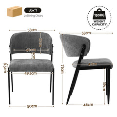 Artiss Dining Chairs Set of 2 Linen Fabric Soft Upholstered Chairs Grey