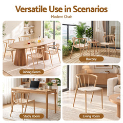 Artiss Dining Chairs x1, Leisure Accent Chair for Living Room & Balcony Woven Seat Spindle Back
