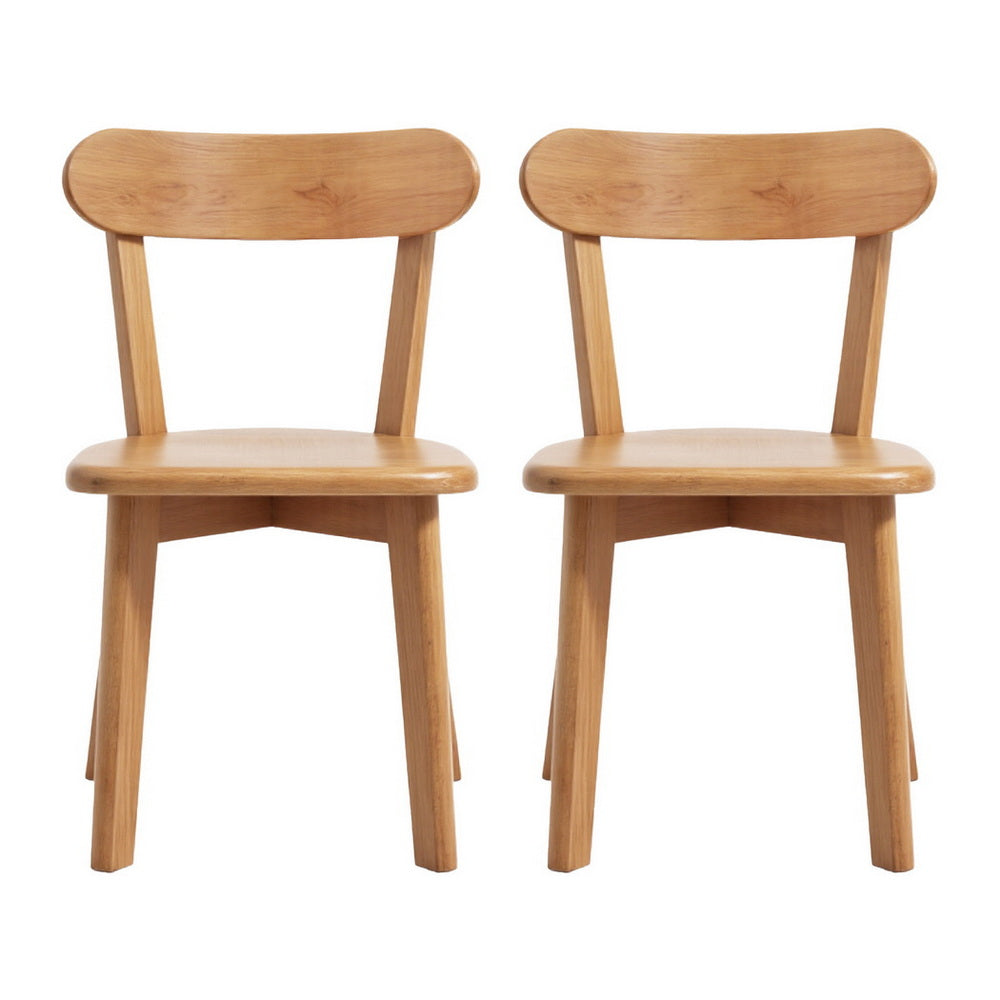 Artiss 2x Dining Chairs Wooden Kitchen Accent Chair Cafe Lounge Rubber Wood