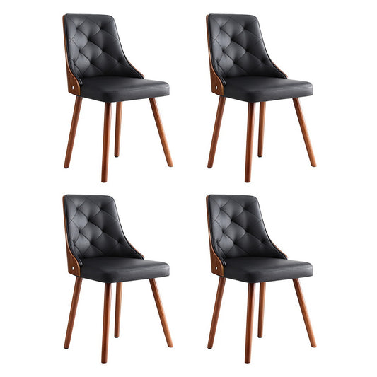 1 Set of 4 Artiss Dining Chairs Black PU