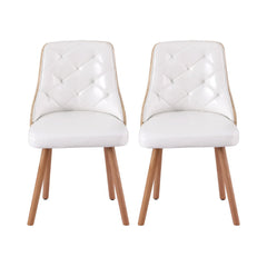 1 Set of 4 Artiss Dining Chairs White PU