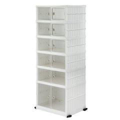 Artiss Foldable Shoe Storage Box 6 Tier 12 Pairs Entryway