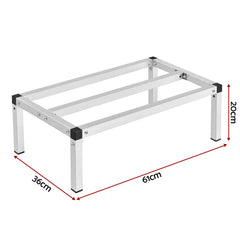 Giantz 61x36cm Aluminum Dunnage Rack Heavy Duty Kitchen Storage Platform