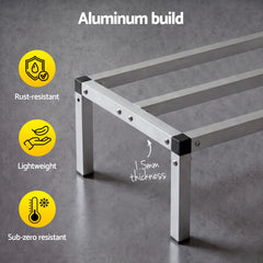 Giantz 61x36cm Aluminum Dunnage Rack Heavy Duty Kitchen Storage Platform