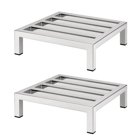 Giantz 35x35cm Dunnage Rack 2-Pack Stainless Steel Kitchen Floor Stand