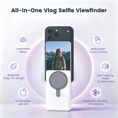 5 Inch Magnetic Selfie Monitor for iPhone Touch Screen Rear Camera Viewfinder Wireless Screen Mirroring Vlogging Live Streaming Remote Control