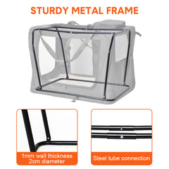 Foldable Dog Carrier Large Pet Travel Bag Portable and Breathable Car Travel Transport Kennel 72x52x52cm Load Up to 27kg with Steel Frame and Pocket Black