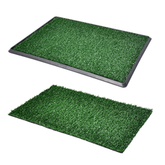 Portable Dog Toilet Large Pet Loo Reusable Puppy Toilet 76x51cm with 2 Artificial Fake Grass Pads Separate Tray Design For Pet Potty Training