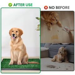 Portable Dog Toilet Large Pet Loo Reusable Puppy Toilet 76x51cm with 2 Artificial Fake Grass Pads Separate Tray Design For Pet Potty Training