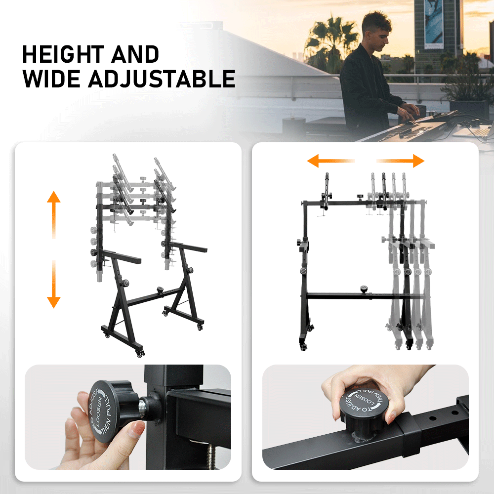 Keyboard Stand Portable Heavy Duty Liquid Stands Height and Width Adjustable For Electric Digital Piano and Synths Fits Z Style Stand