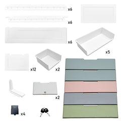 6-Layer Drawer Storage Cart Plastic Anti-fall Dresser Organizer with Casters and Child Lock for Clothes Toys Playroom Bedroom Mobile Cabinet 56x28.5x97.5cm