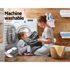 Giselle Bedding Heated Electric Throw Rug Fleece Sunggle Blanket Washable Silver