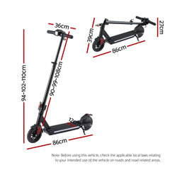 Electric Scooter 180W 18KM/H Foldable Height Adjustable Portable Riding Commuter Teens Adults