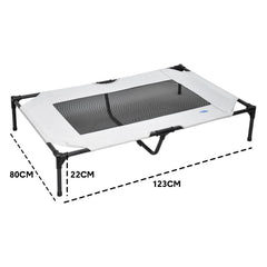 Raised Dog Bed Large Elevated Pet Bed Scratch and Moisture Resistant Breathable Kennel with Non-Slip Feet Indoor Outdoor for All Seasons Max Load 100kg