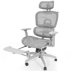 Mesh Ergonomic Office Chair High Back Swivel Computer Chair Lumbar Support With Adjustable Headrest and Footrest Suits 140-190cm Home Office 150kg Capacity