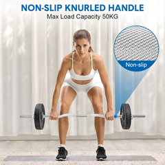 120cm EZ Curl Bar 25mm Standard Steel Weightlifting Bar Non-slip Knurled Handle with Spin Locks for Home Gym Bicep Triceps Strength Training 50kg Capacity