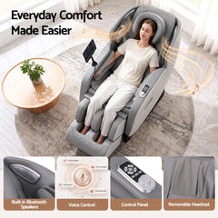 Livemor FLEX Full Body Massage Chair, Zero Gravity, Airbags, Recliner, Dual-Zone Waist & Calf Heat, 5 Auto Programs, 15cm Leg Extension for Different Height, Voice Control, Bluetooth Speakers