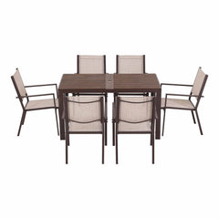 Gardeon 7PCS Outdoor Dining Set Patio Furniture Table and Chairs Garden Coffee