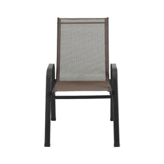 Gardeon 6PC Outdoor Dining Chairs Stackable Lounge Chair Patio Furniture Brown