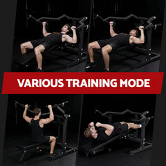 Everfit Chest Press Machine Home Gym Equipment Folding Workout Bench with Independent Arms Black