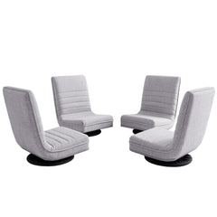 Artiss 4PCS Swivel Floor Chair 360 Adjustable Foldable Lounge Seat Floor Sofa Chair Grey