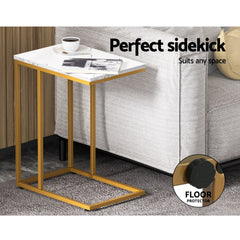 Artiss Floor Lounge Sofa Bed Folding Chaise Chair Green & Coffee Table Side Table Marble Effect