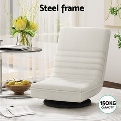 Artiss Swivel Floor Chair & TV Entertainment Unit with Storage Shelf Set