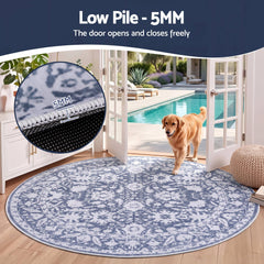 Artiss 120 cm Roung Rugs for Living Room Pad-Free Dense Dot Backing Stops Slipping & Robot Vacuum Friendly, Vintage Carpet for Reading Nook Dining Area, 100% Polyester Washable