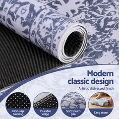 Artiss Hallway Runner Rug 80x180cm Soft Velvet Washable Modern Kitchen Mat