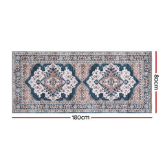 Artiss 80 x 180 cm Washable Runner Area Rug No Hard Glue Quilt-Like Soft for Home Decor, 0.5cm Ultra-Thin Pet Friendly Bohemian Medallion Bedroom Carpet