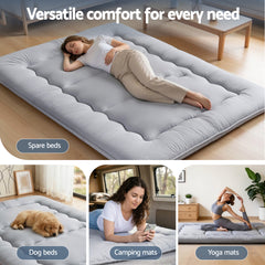 Giselle Bedding 10cm Japanese Floor Mattress Foldable Futon Mattress Washable Cover Straps