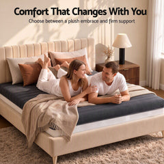 Giselle 18cm King Memory Foam Mattress Dual Feel Reversible Charcoal Foam