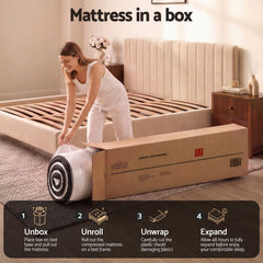 Giselle 18cm Queen Memory Foam Mattress Dual Feel Reversible Charcoal Foam