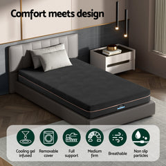 Giselle 18cm Memory Foam Mattress Green Tea Foam Cool Gel Foam Mattresses King Single