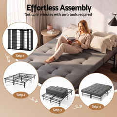 Giselle Double Folding Bed with Mattress Metal Frame Guest Bed 15cm Foam Foldable
