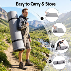 Giselle Folding Mattress Double 5cm Foldable Camping Travel Roll-Up Sleeping Mat