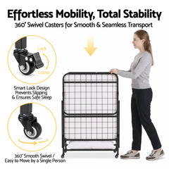 ARTISS Folding Bed with Mattress, Portable Rollaway 150kg Capacity 190CM