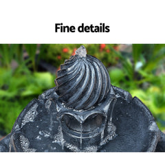 Gardeon Solar Water Feature 3-Tier Fountain with Pump Kit Bird Bath 93CM Black