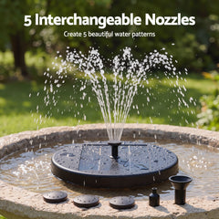 Gardeon Solar Fountain Pumps Bird Bath Battery Backup LED Remote Black 27cm