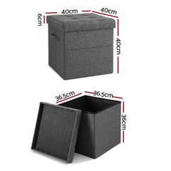 Artiss Storage Ottoman Rest Foot Stool Foldable