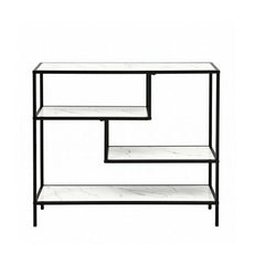 Artiss Console Table Entryway Hallway Marble Effect 4-Tier Storage Shelves White